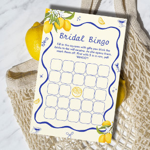 Lámina Juego de bingo de ducha de novia amarillo azul