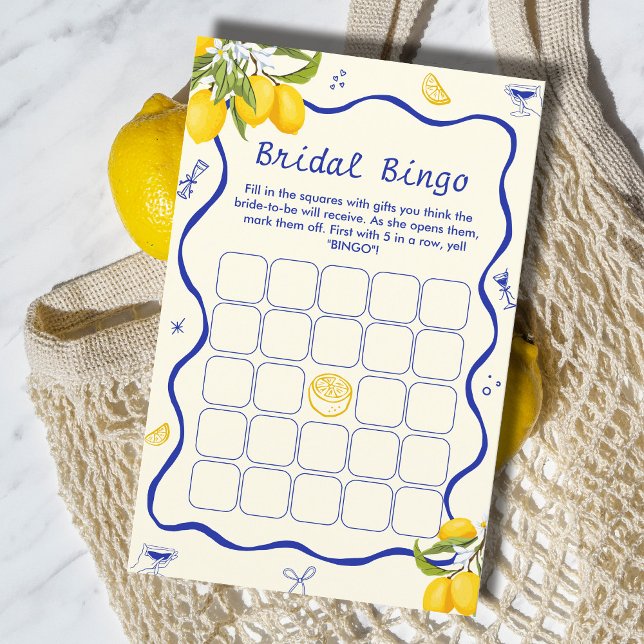 Lámina Juego de bingo de ducha de novia amarillo azul (Subido por el creador)