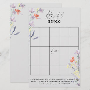 Lámina Juego de bingo de ducha de novia Boho Floral garde