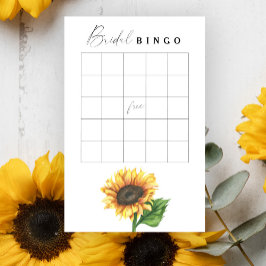 Lámina juego de bingo de ducha de novia con girasol minim