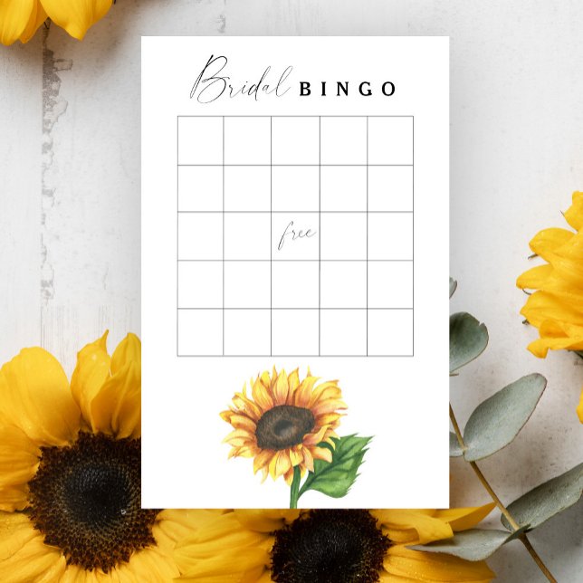 Lámina juego de bingo de ducha de novia con girasol minim (Subido por el creador)