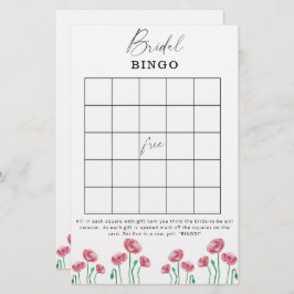 Lámina Juego de bingo de ducha de novia con jardín floral