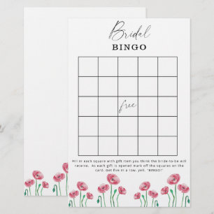 Lámina Juego de bingo de ducha de novia con jardín floral