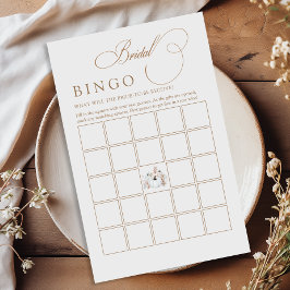 Lámina Juego de Bingo de ducha de novia de calabaza blanc