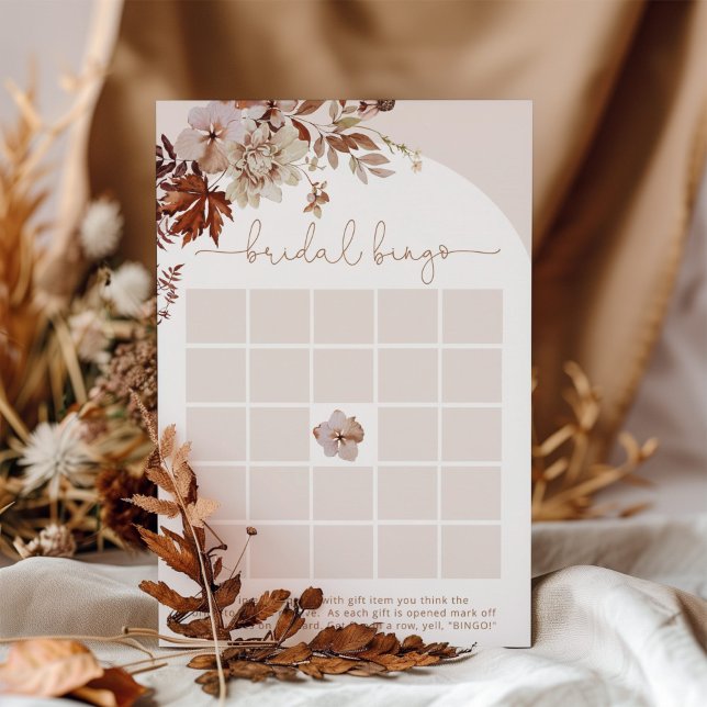Lámina Juego de bingo de ducha de novia en arco de otoño  (Subido por el creador)