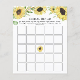 Lámina Juego de bingo de ducha de novia floral de girasol