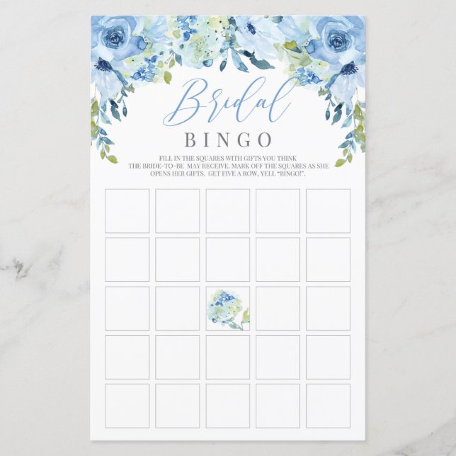 Lámina Juego de bingo de ducha de novia rústico de plata  (Anverso)