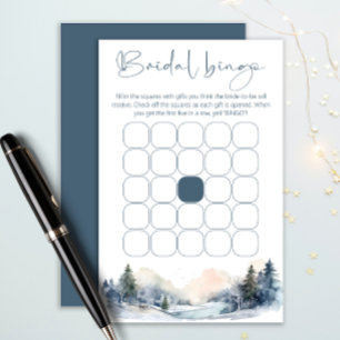 Lámina Juego de bingo de ducha de novia Woodland Winter F