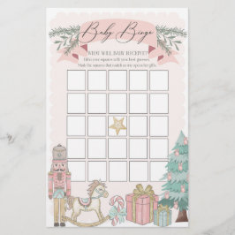 Lámina juego de bingo de ducha para bebé de navidades pet