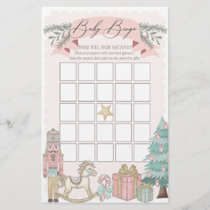 Lámina juego de bingo de ducha para bebé de navidades pet