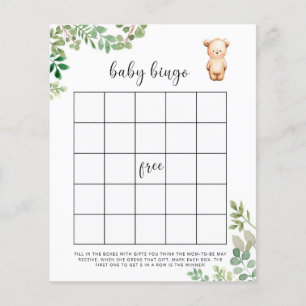 Lámina Juego de bingo de ducha para bebés