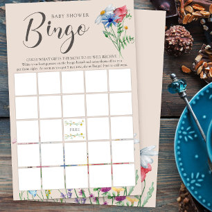 Lámina Juego de bingo de flor silvestre Charm Baby Shower