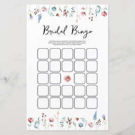Lámina Juego de bingo de flores silvestres con ducha de n