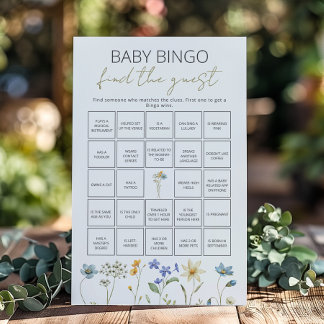 Lámina Juego de bingo de flores silvestres de primavera p