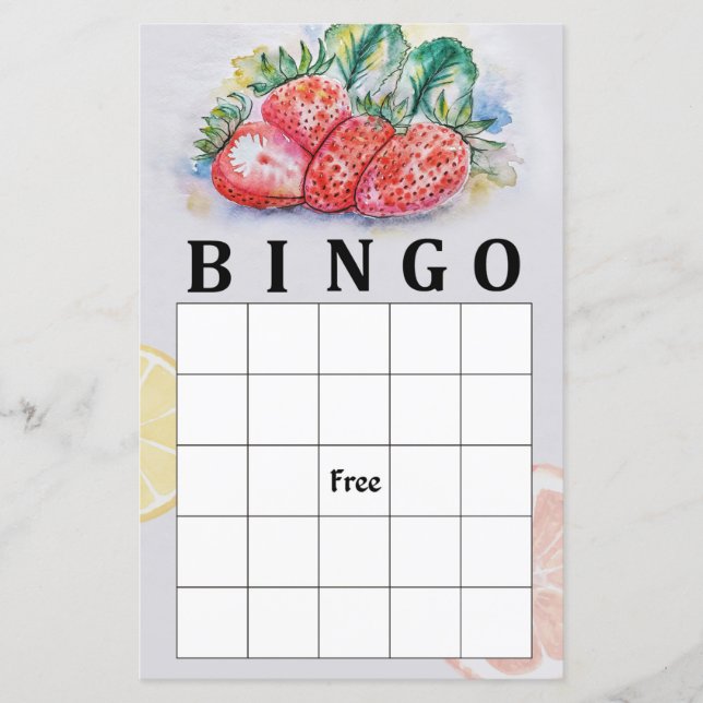Lámina Juego de bingo de fresa (Anverso)