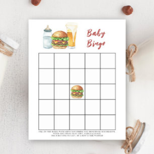 Lámina Juego de bingo de hamburguesas y de leche infantil