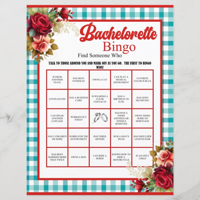 Lámina Juego de Bingo de la Fiesta de la Bachillerato Azu (Anverso)