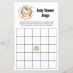 Lámina Juego de Bingo de la Jungla de Baby Shower King Le