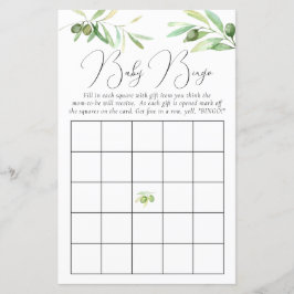 Lámina Juego de bingo de la rama de Olive Baby Shower