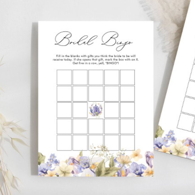 Lámina Juego de bingo de novia con té morado floral (Subido por el creador)
