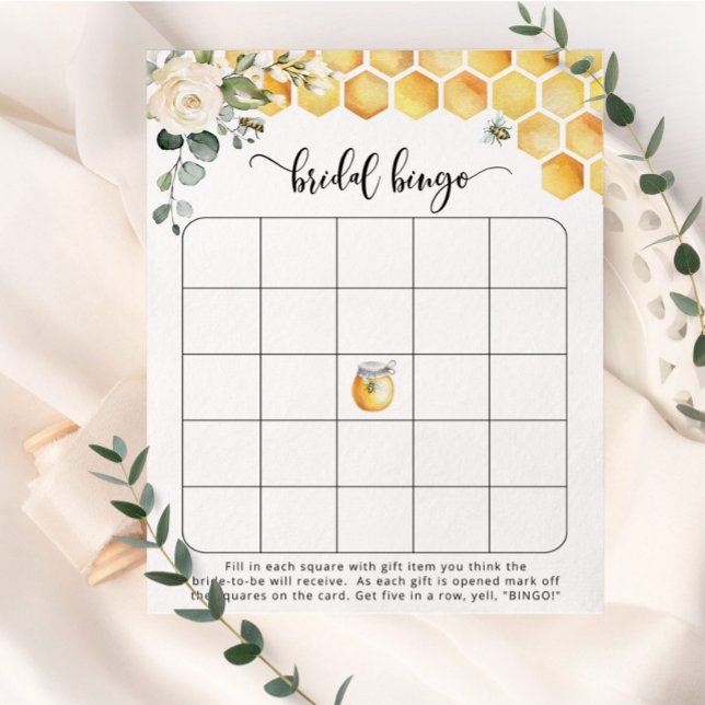 Lámina Juego de bingo de novia de abeja floral (Subido por el creador)