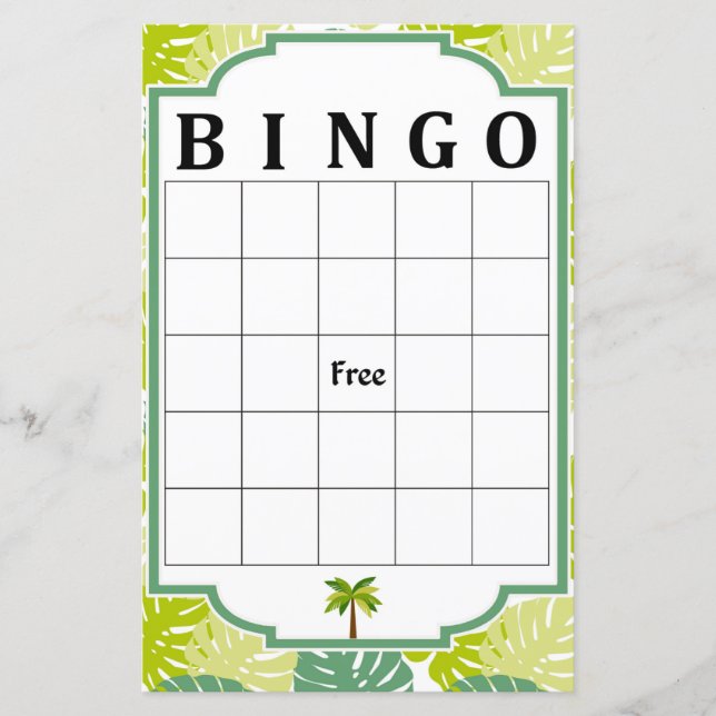 Lámina Juego de bingo de palma (Anverso)