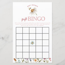 Lámina Juego de Bingo de Regalo de Flor Silvestre Baby Sh