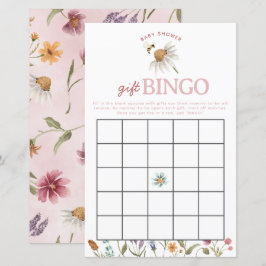 Lámina Juego de Bingo de Regalo de Flor Silvestre Baby Sh