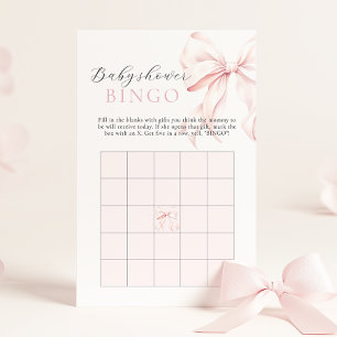 Lámina Juego de Bingo de regalo para baby shower de niña 