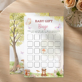 Lámina Juego de Bingo de Regalos para Bebé en el Bosque p