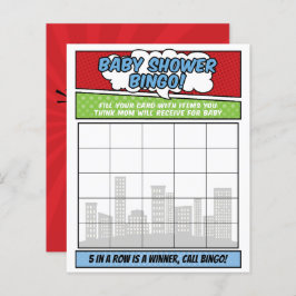 Lámina Juego de Bingo de Superhéroe de historietas para c