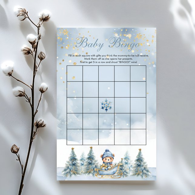 Lámina Juego de Bingo de Winter Bear Wonderland Boy Baby  (Subido por el creador)