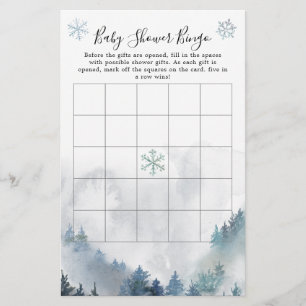 Lámina Juego de bingo de Winter Wonderland Boy Baby Showe