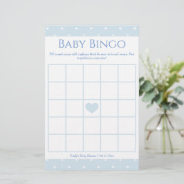 Lámina Juego de Bingo del niño Baby Shower con puntos de 