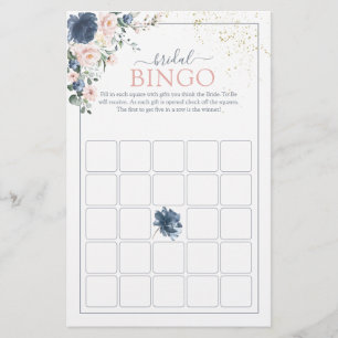 Lámina Juego de bingo dorado rosado Dusty Blue Rubor