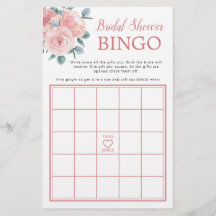 Juego de Bingo Duste Rosa Eucalyptus Bridal Shower