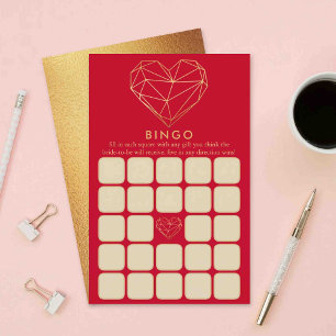 Lámina Juego de Bingo el día de San Valentín Shower