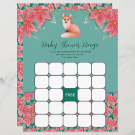 Lámina Juego de bingo Floral Fox Baby Shower para navidad