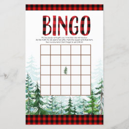 Lámina Juego de Bingo Forestal Woodland Lumberjack