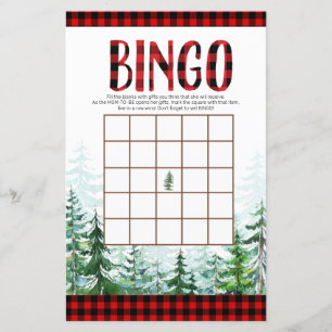 Lámina Juego de Bingo Forestal Woodland Lumberjack