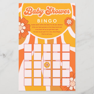 Lámina Juego de bingo Groovy Sunshine Retro Baby Shower