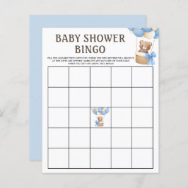 Lámina Juego de Bingo | Juegos Baby Shower Bear Balloon B