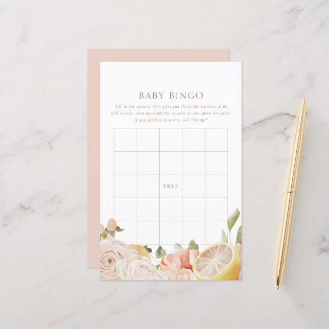 Lámina Juego de Bingo Lemonade Verano Pink Moderno (Anverso/Reverso In Situ)