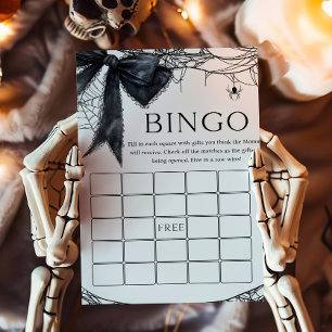 Lámina Juego de Bingo Little Boo con Lazo Negro Gótico