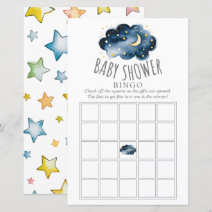Lámina Juego de bingo Moon and Stars Baby Shower