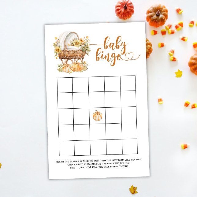 Lámina Juego de Bingo Neutral Bebé de Calabaza Pequeña de (Subido por el creador)