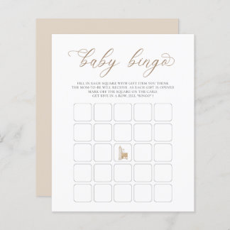 Lámina Juego de Bingo Neutral Boho Baby Brunch Baby