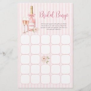 Lámina Juego de Bingo Nupcial con Champán Rosado