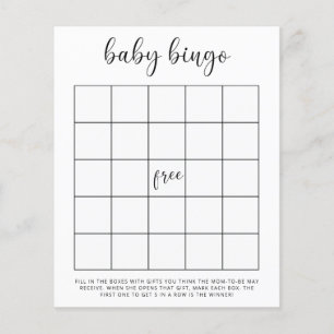 Lámina Juego de bingo para baby shower