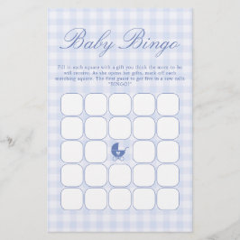 Lámina Juego de bingo para baby shower azul
